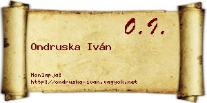 Ondruska Iván névjegykártya