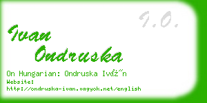 ivan ondruska business card